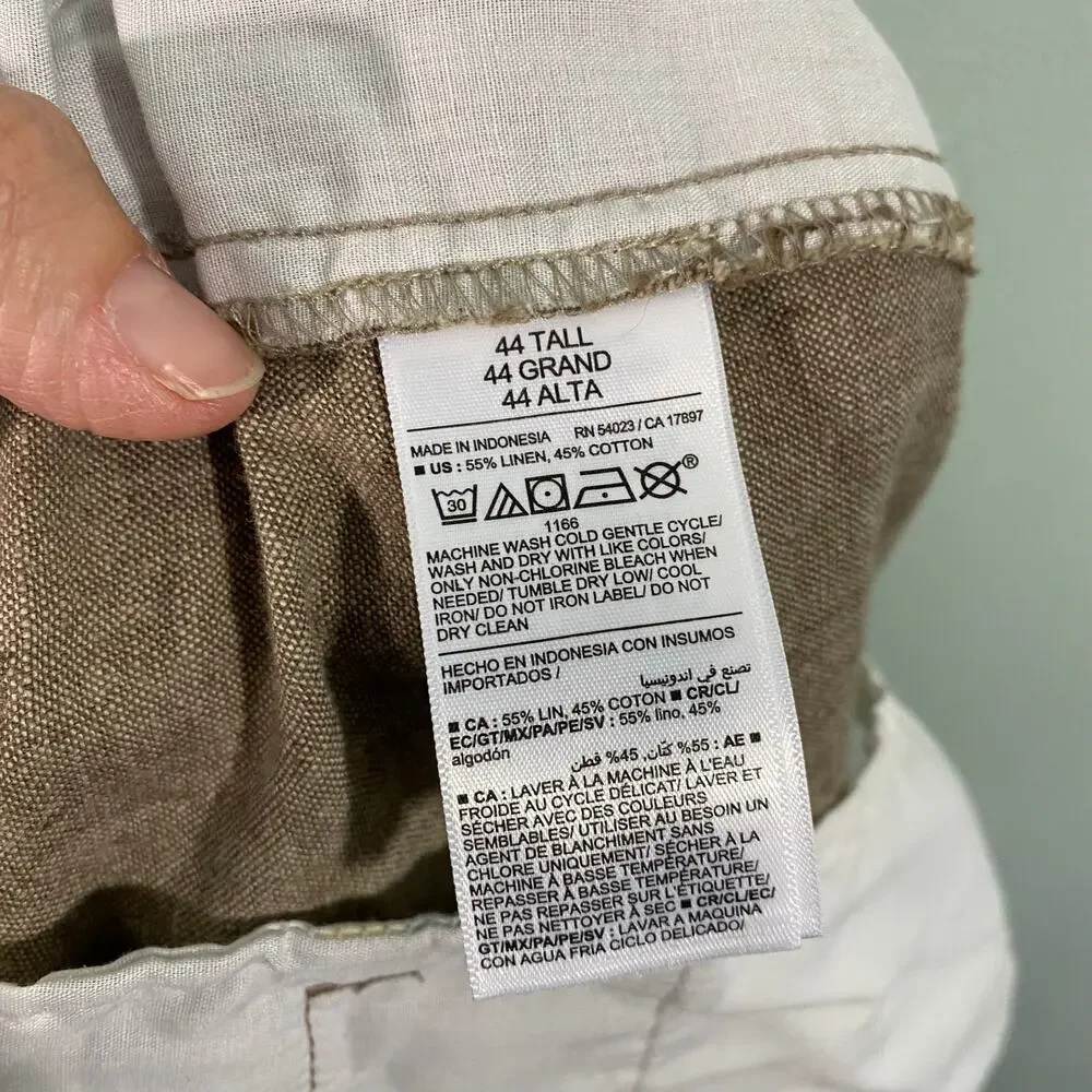 Old Navy Men Brown Linen Blend Slim Fit Short Size 44 Tall NWT